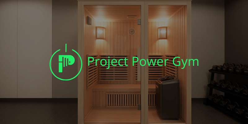 Infrared sauna room inside Project Power Gym in O’Fallon MO used for post-workout recovery and muscle relaxation